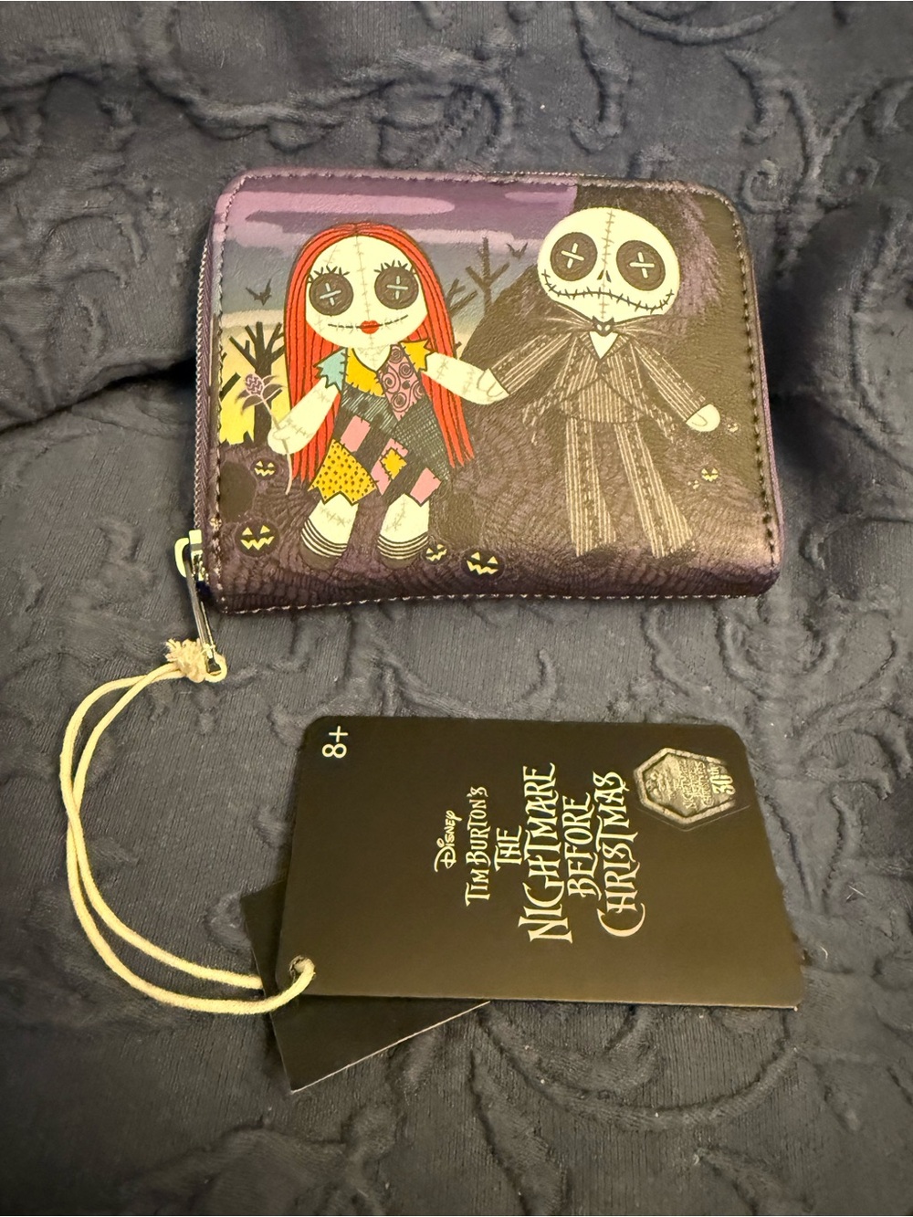 LOUNGEFLY Disney The Nightmare Before Christmas Purple Zip Wallet for Kids
